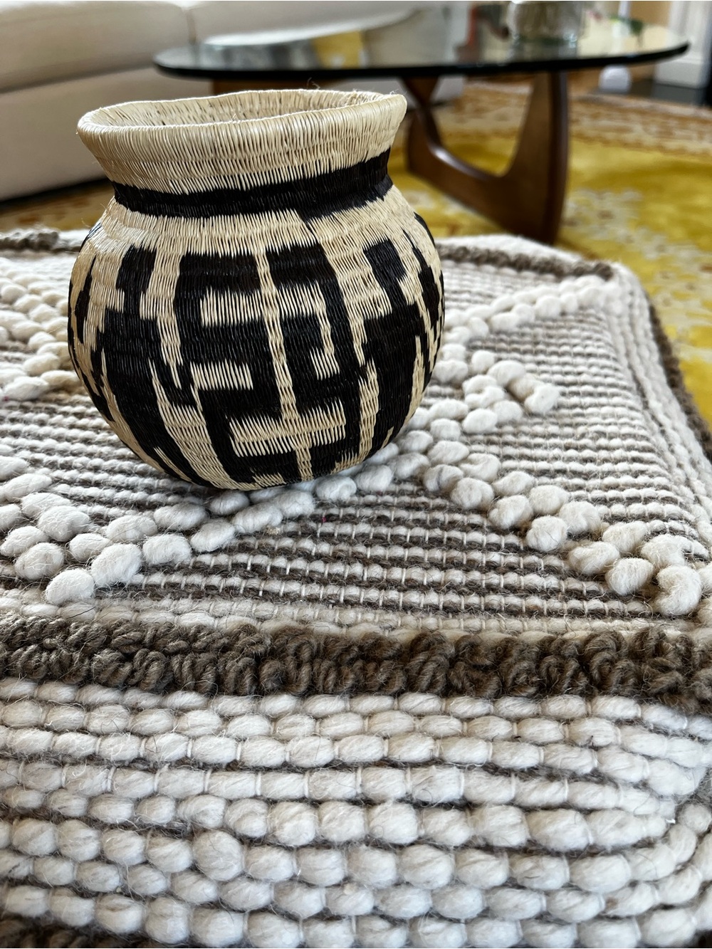 Indigenous hand woven natural basket
